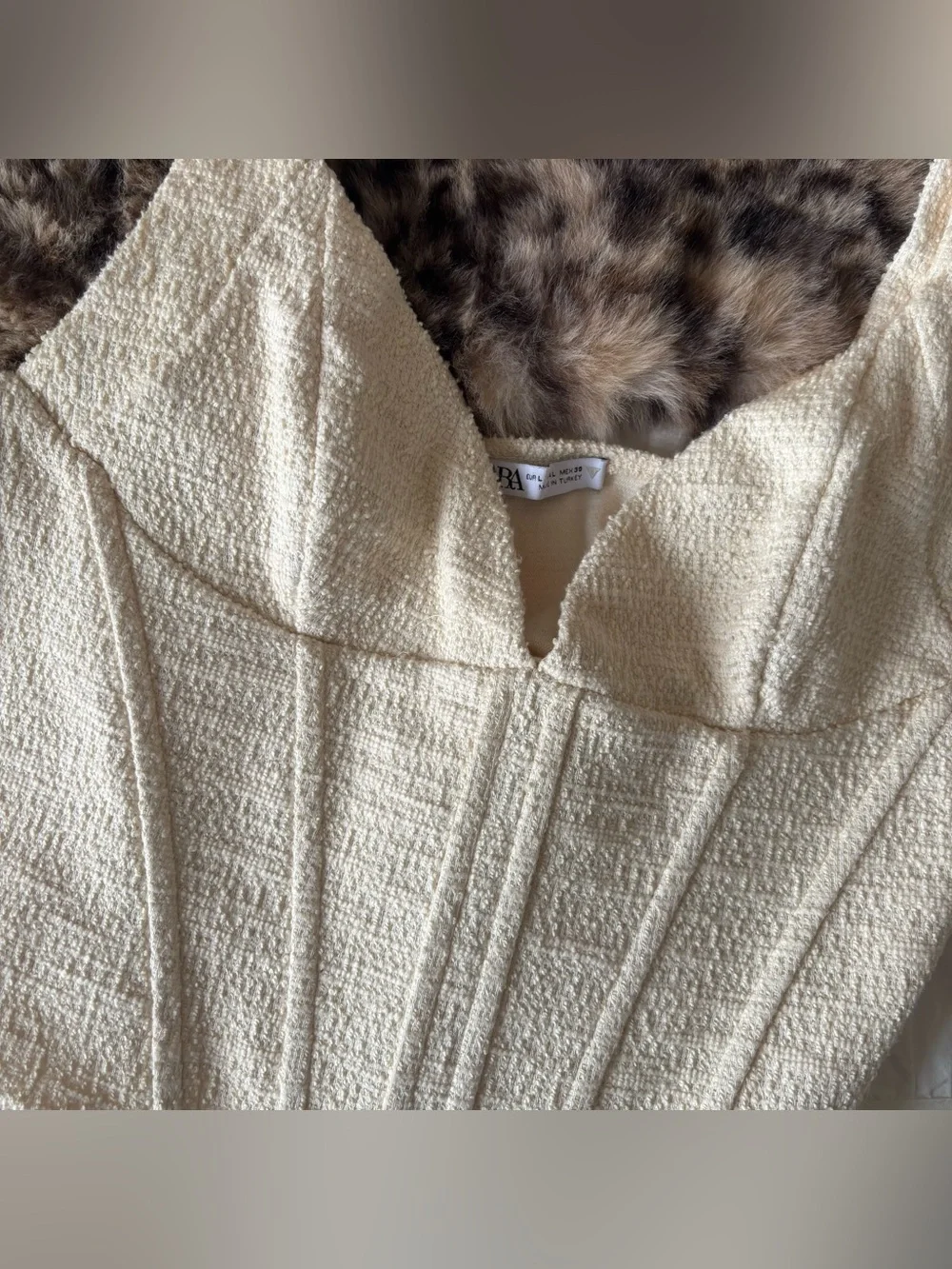 Textured Cream Zara Summer Corset Top - Picture 2 of 5